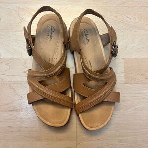 Clarks Brown Strappy Sandals